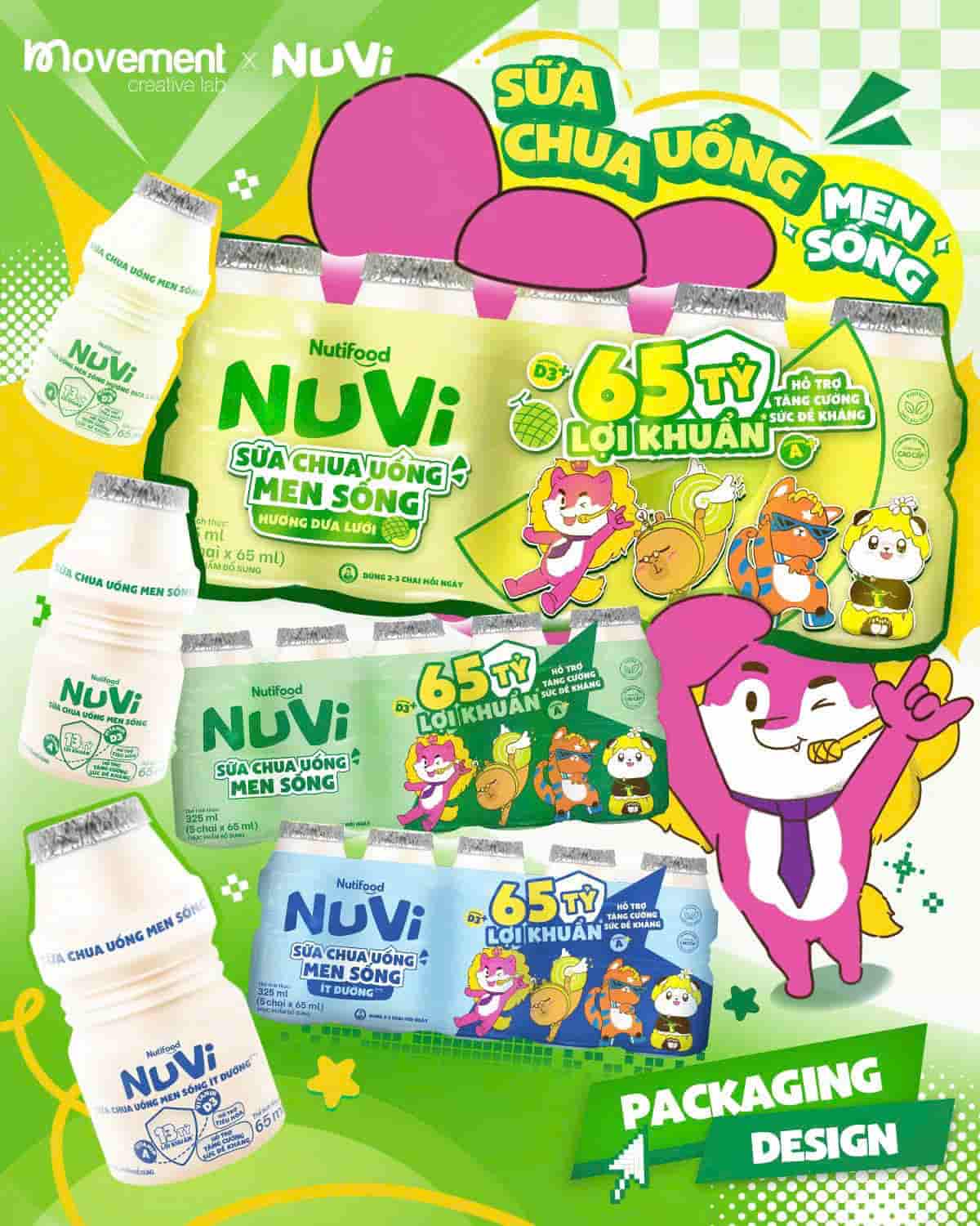 NuVi Sữa Chua Uống Bao bì